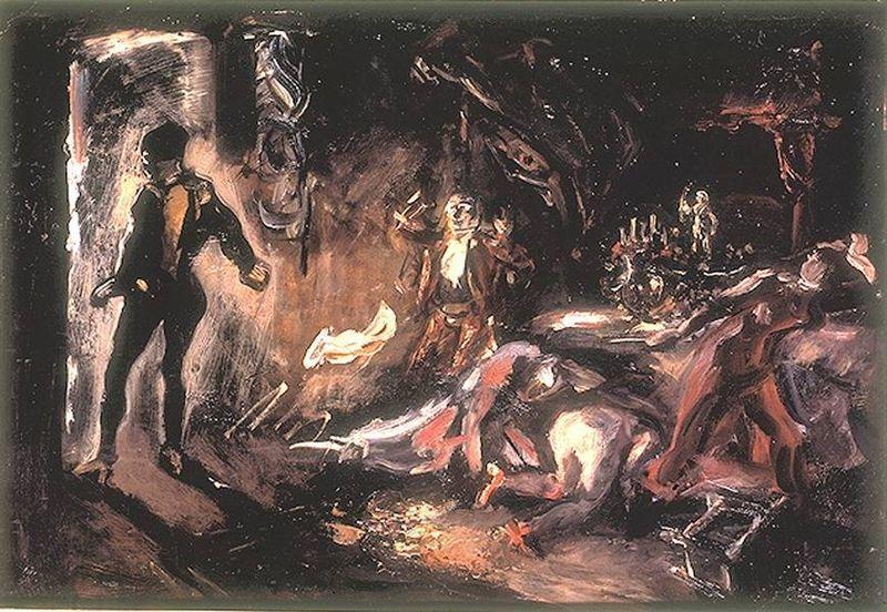 Max Slevogt Don Giovannis Begegnung mit dem steinernen Gast oil painting picture